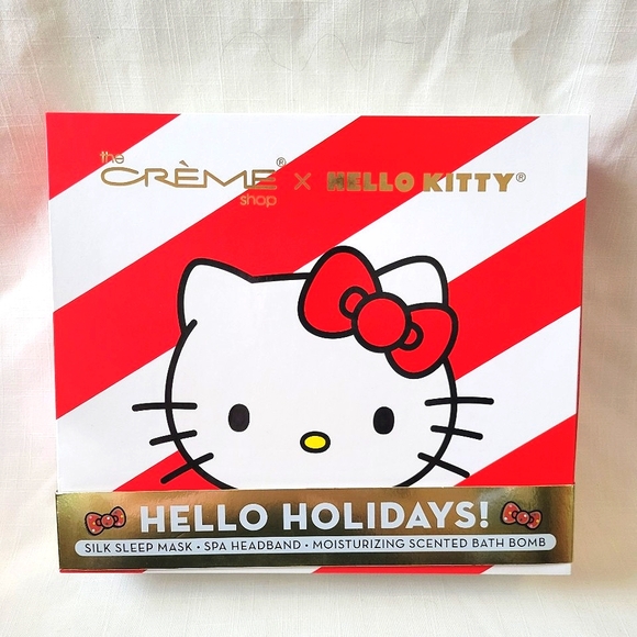 Hello Kitty x the Creme Shop Gift Set Collab•Silk Sleep Mask •Headband•Bath Bomb - Picture 1 of 10